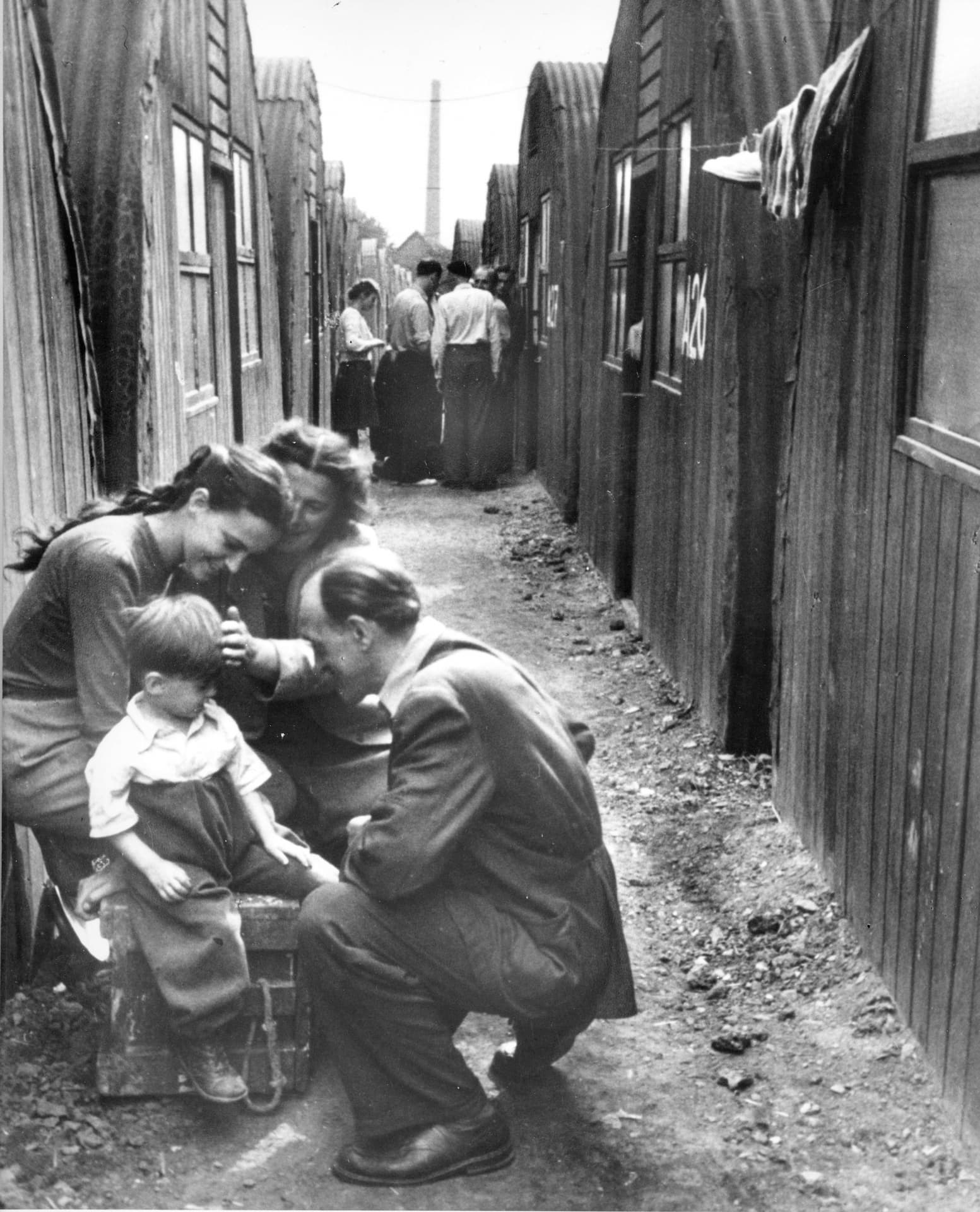 As World War II ended, millions of people were homeless, including these refugees from Eastern Europe in a camp in Germany. ©UNHCR