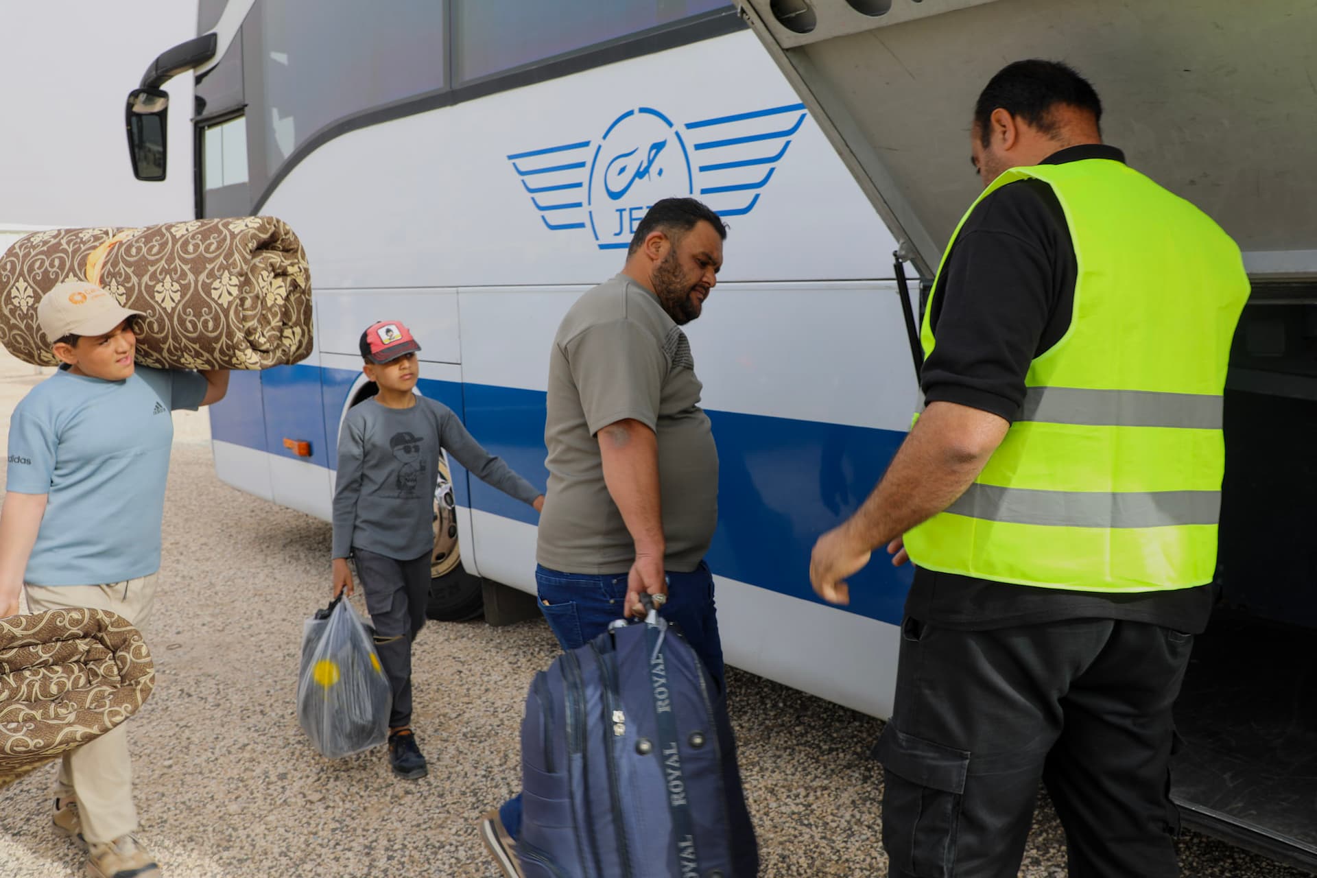After 12 years in Azraq camp, Manhal Jarad, a 38-year-old Syrian refugee, begins a new chapter as he prepares to return to Syria with his wife and two children. His journey home was supported by UNHCR’s voluntary return transportation program.