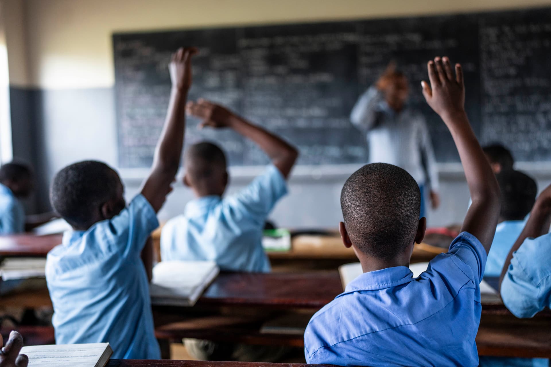 Uganda. Primary school children in class in Nakivale. © UNHCR/Hugh Rutherford